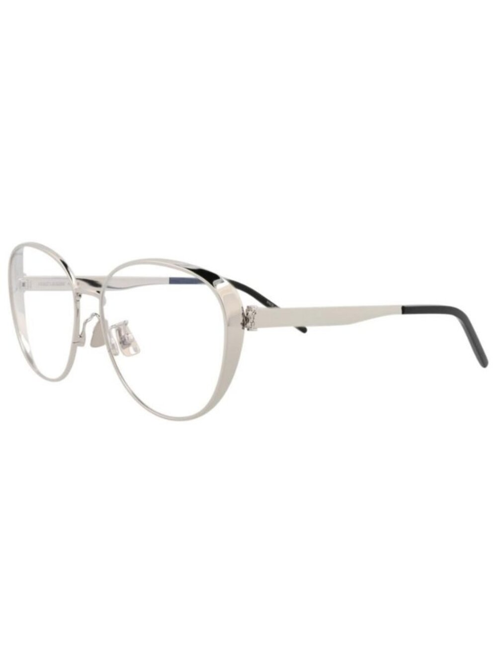 New Saint Laurent Womens Round/Oval Silver Silver Transparent Fashion Designer E